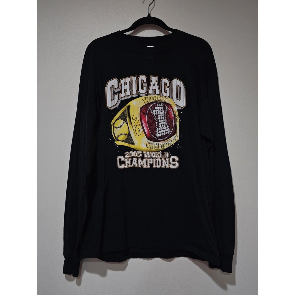 Vintage Chicago White Sox 2005 Champions Baseball Shirt Large Long Sleeve